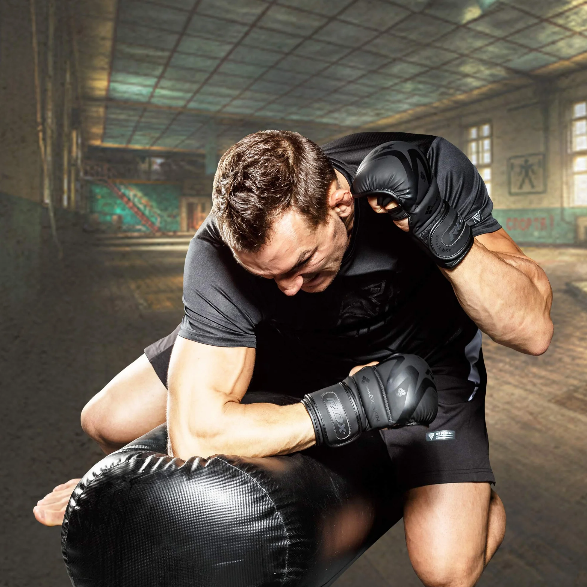 RDX Guantes MMA Entrenamiento Convex Skin Sparring para Boxeo Muay Thai Kickboxing