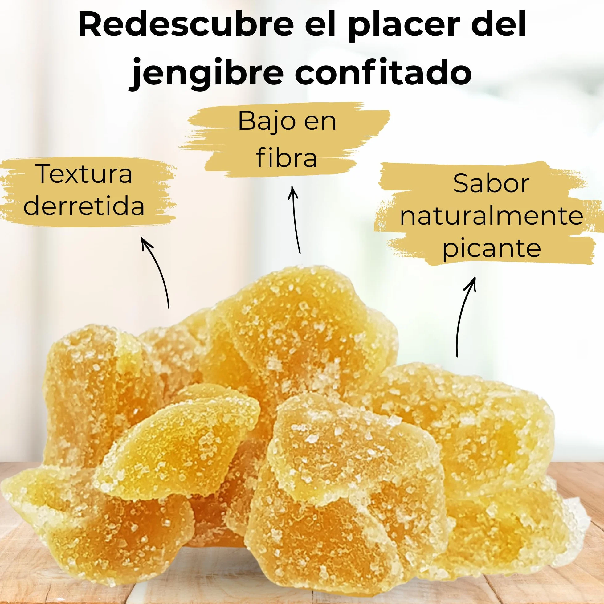 [MA] bio-épicerie | Jengibre confitado BIO en cubitos | 870G | Suelto en confección | Certificado ecológico | Fruta confitada