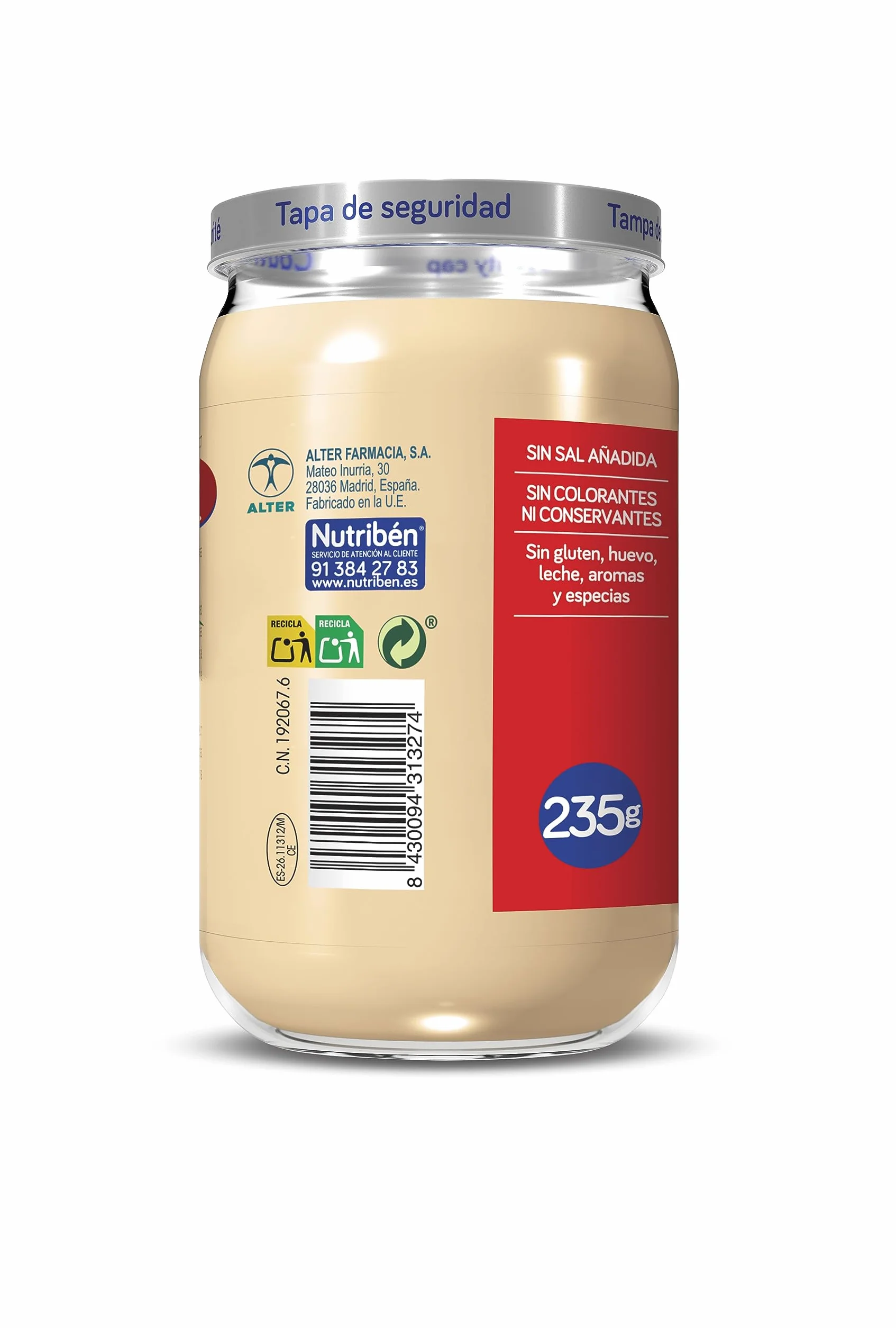 Nutribén Potitos | Tarrito de Verduras con Pollo y Ternera | Para Bebés a partir de 6 Meses | Sin Almidones | Sin Azúcares Añadidos | Sin Gluten, Huevo, Leche | Pack de 6 Unidades | 1410 g