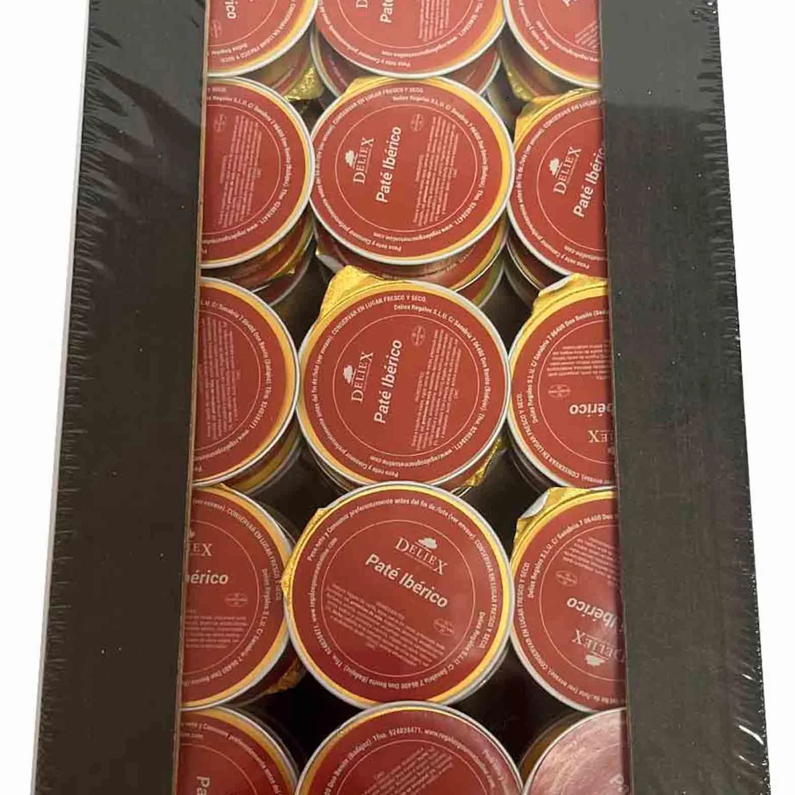 Deliex - Monodosis de patés y cremas 45 u x 25 gr, crema de jamón york, paté ibérico y crema de lomo para tostadas, meriendas o tapeo sin desperdicio. (Bandeja 45 x 25 gr, Paté ibérico)