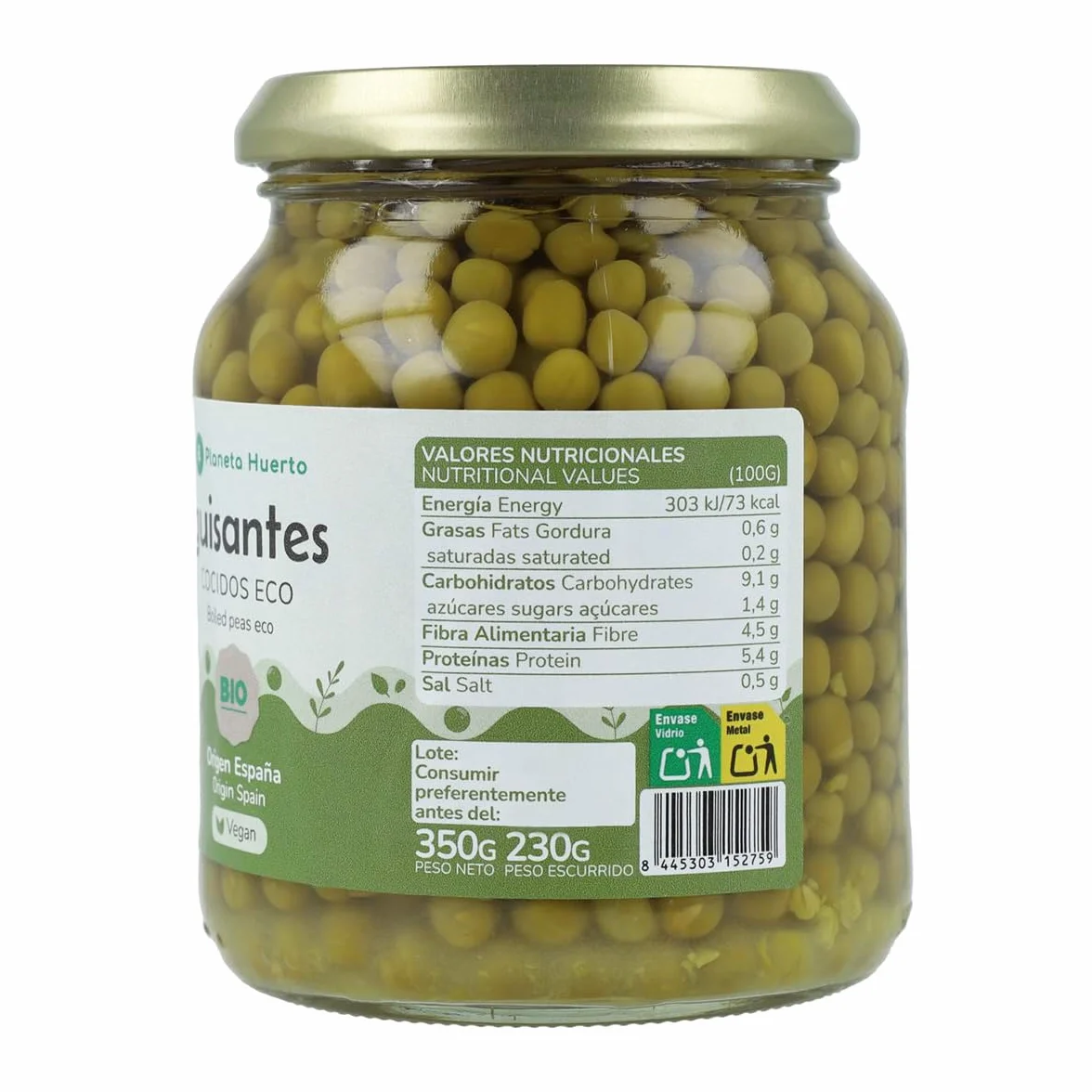 PLANETA HUERTO | Guisantes ECO 320 g - Legumbre Ecológica Rica en Nutrientes y Versátil en la Cocina