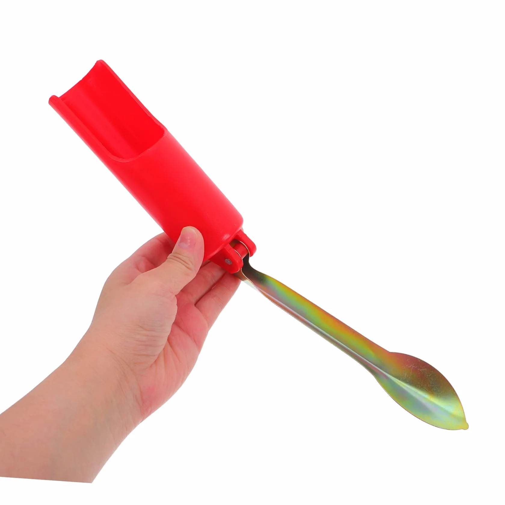 Plegables para Caña de Pescar de 32 cm Plástico Metal, Compacto Pesca Hielo Orilla, Rojo