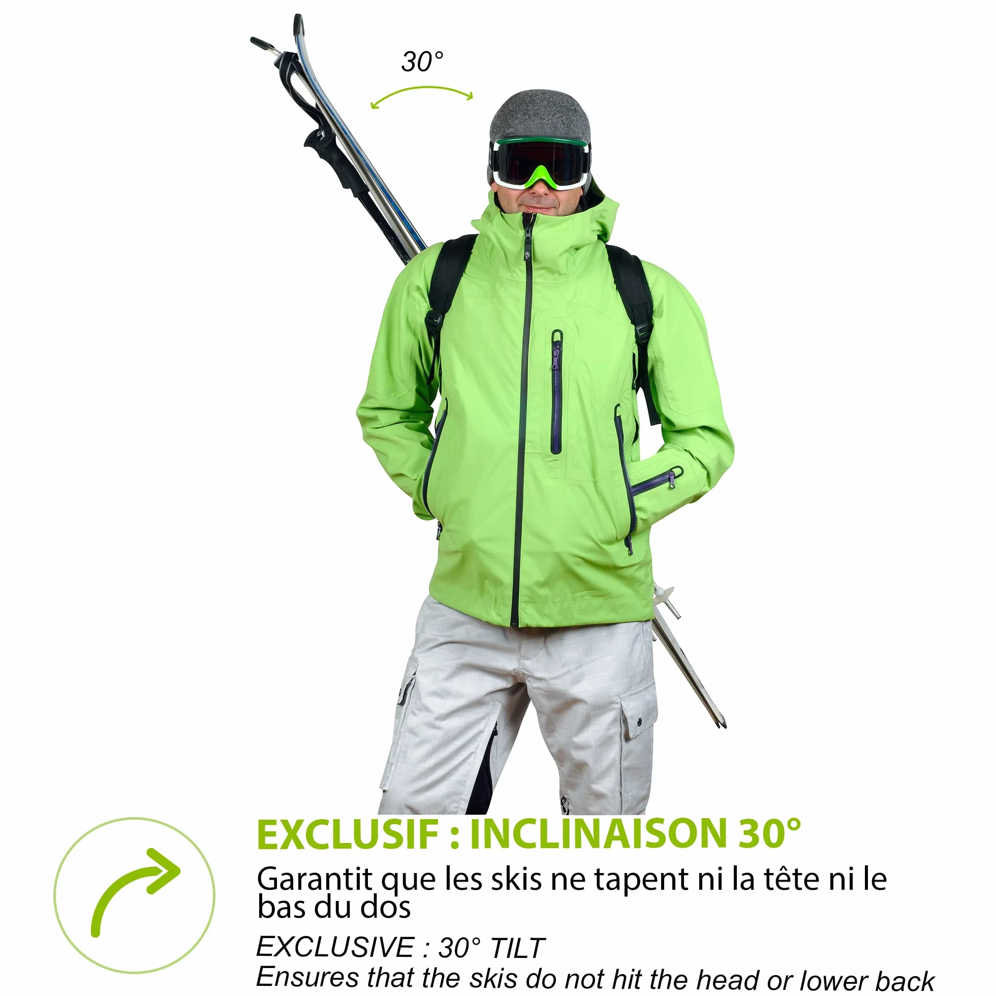 Skiback portaesquí manos libres
