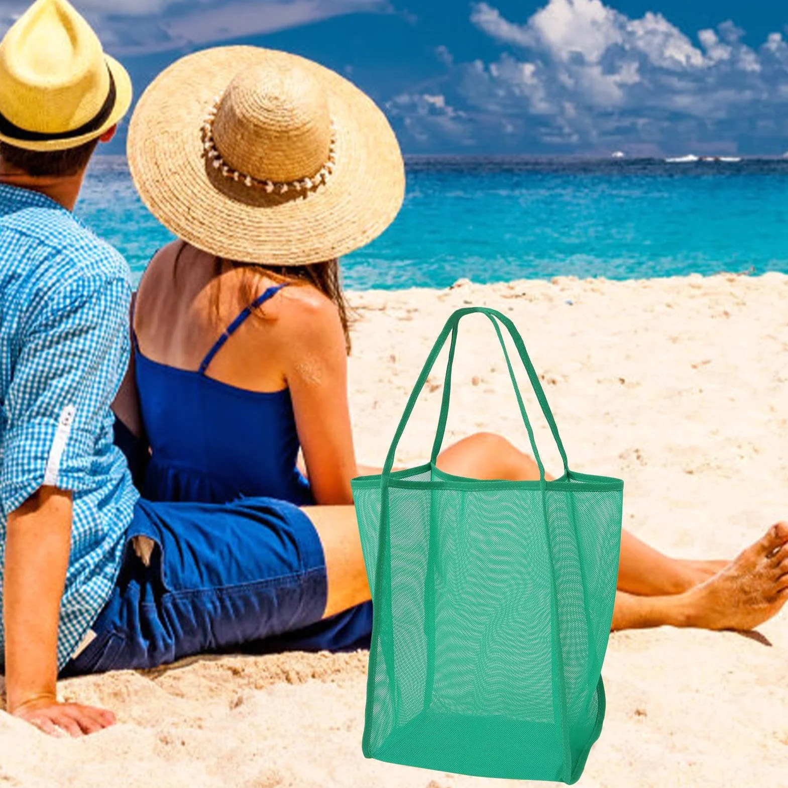 Bolsa de Playa Ligera Plegable - Malla Transpirable para Natación y Viajes