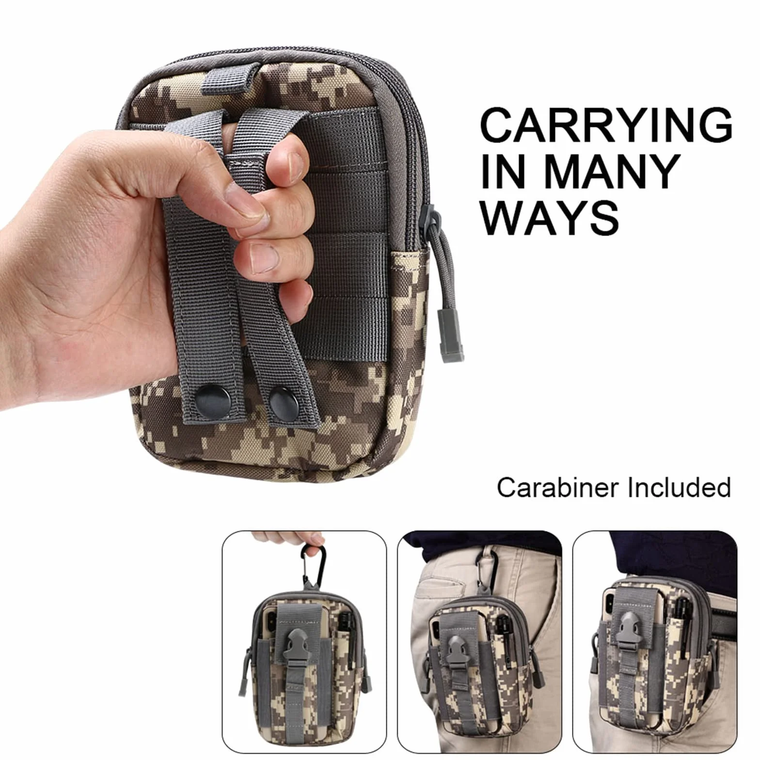 flintronic Bolsa Cintura Táctica 1000D Nylon Militar Compacta para Herramientas Multiusos