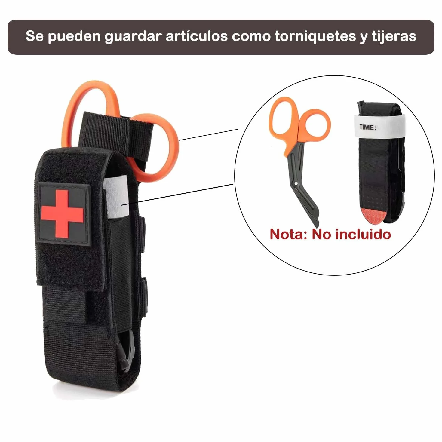 Torniquete Táctico Molle Bolsa Pouch TQ Portátil Militar Primeros Auxilios Estuche Trauma Negro