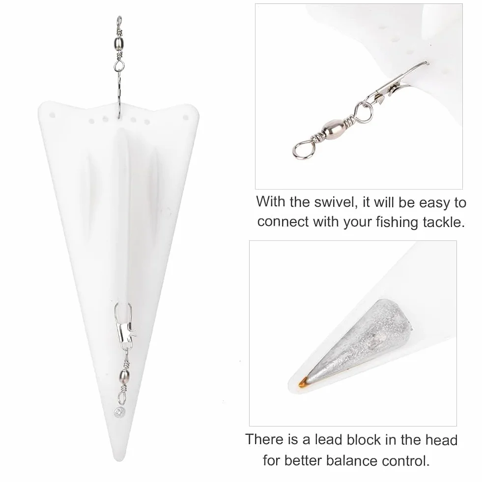 Vbestlife Tablero de Buceo de Pesca con curricán, 3 Piezas Cebo Artificial Plástico Accesorio