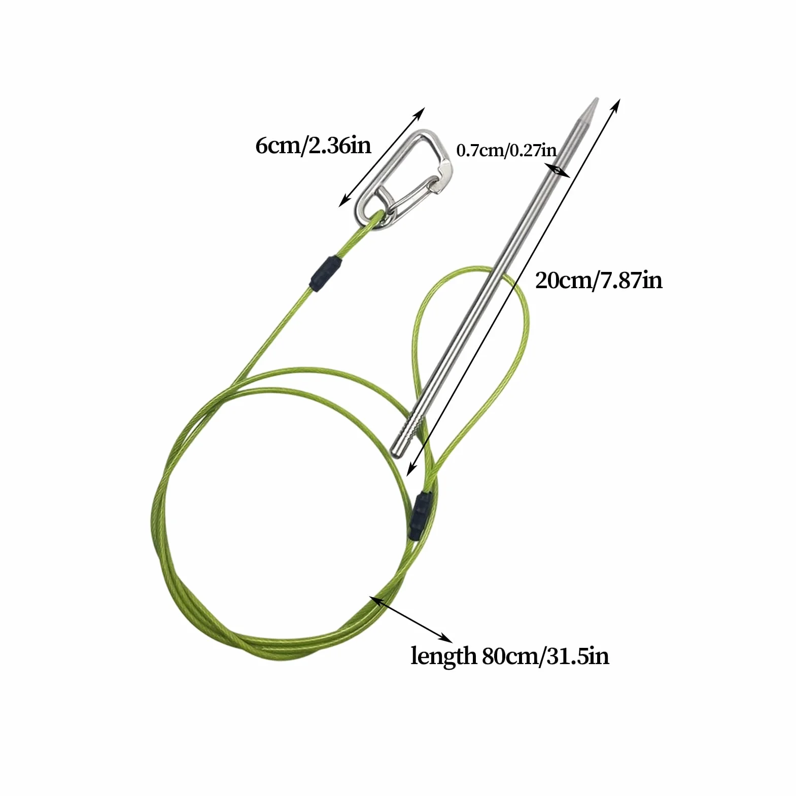 Extractor de pescado de acero inoxidable con clip y mosquetón para submarinismo