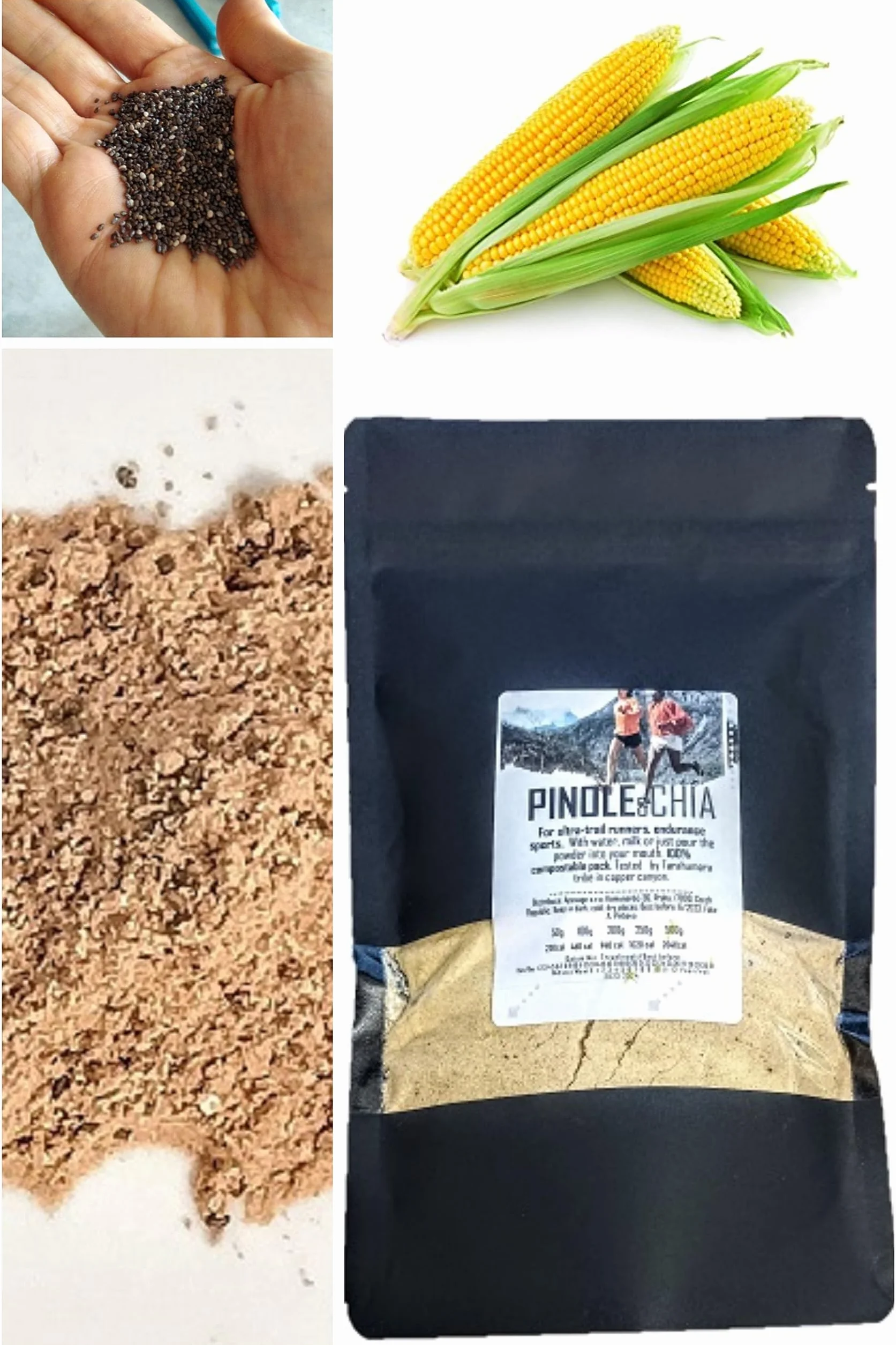 Pinole con cacao y canela para corredores de larga distancia y ultratrail de México 250g