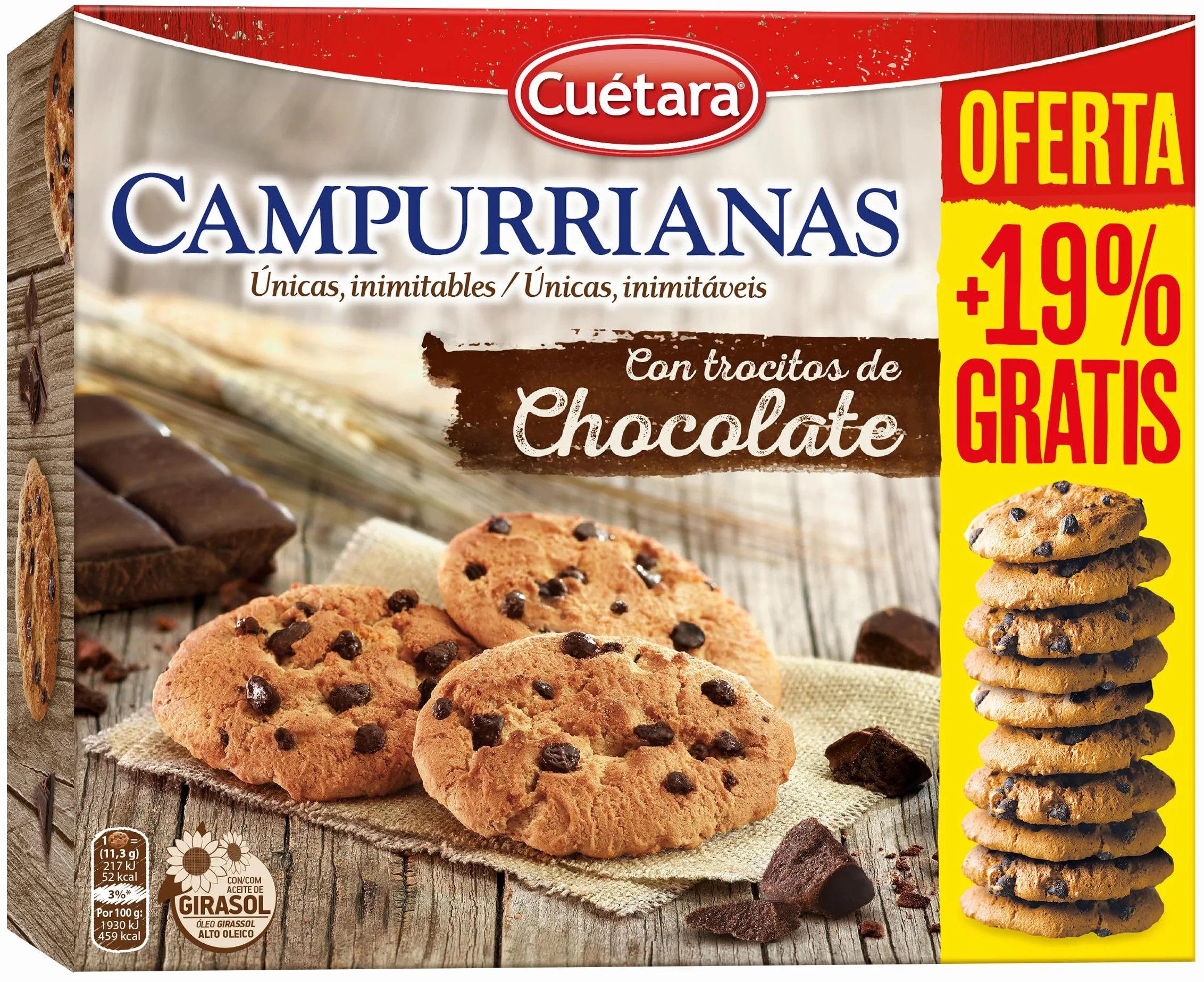 Campurrianas con Pepitas Chocolate 350g + 19% GRATIS