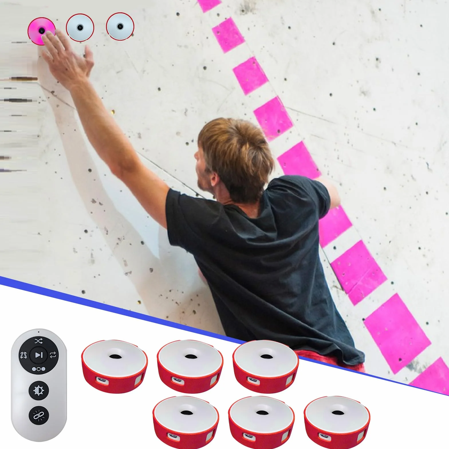 Juego de lámparas de entrenamiento de reacción ágil, 4 colores, 4 modos, control remoto, carga USB