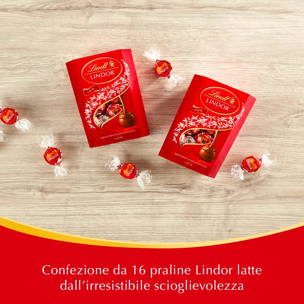 Lindt Lindor Bombones de Chocolate con Leche - Aprox. 16 bombones, 200 g