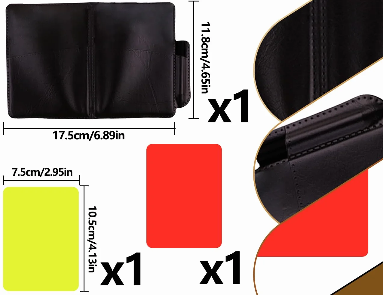 Juego de Tarjetas de Árbitro de Fútbol Rojas y Amarillas PVC con Accesorios
