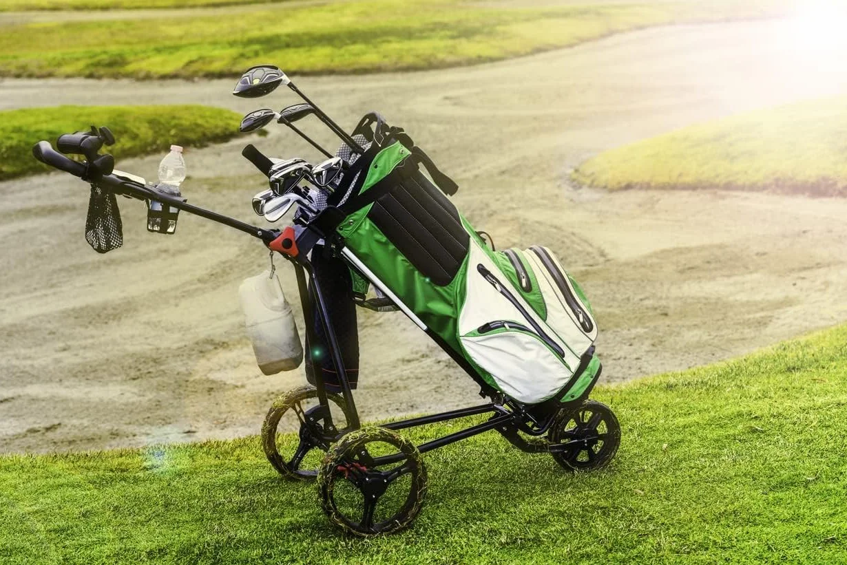 DEWIN Golf Push Trolley Parasol Holder Ajustable Universal Czarny