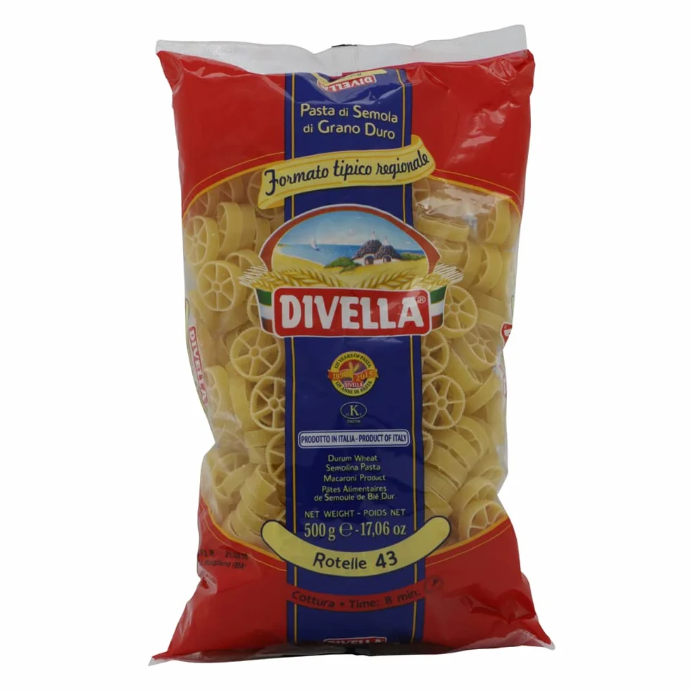 5 pastas Divella 100% italiano N°43 rojo, 500 g