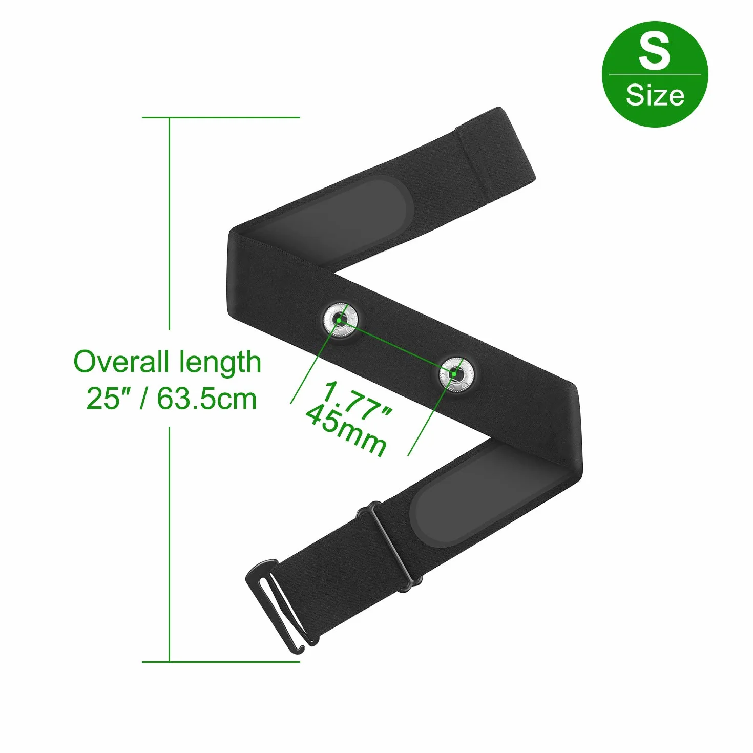 CooSpo Heart Rate Chest Strap Replacement Belt Adjustable Elastic Band 25"