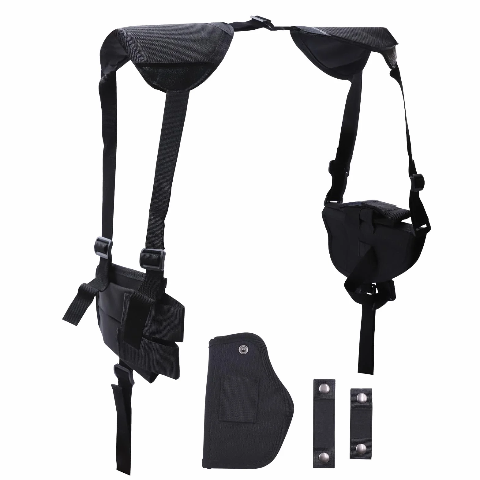 Funda de Hombro para Pistolas, 2-Pack Fundas Verticales Ajustables con Doble Carga, Oculto Alta Resistencia