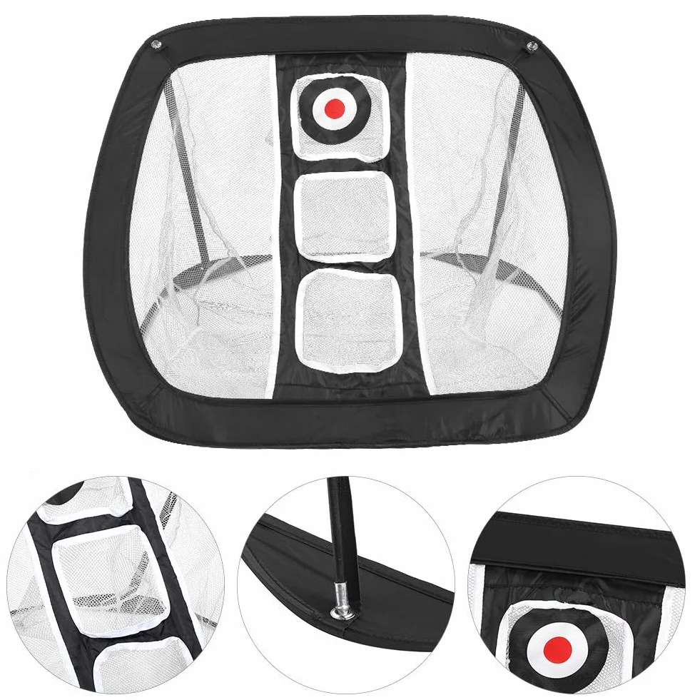 Red de práctica de Golf al aire libre, práctica de objetivo de tenis de Golf, red de golpeo de Golf portátil plegable para interior, equipo de entrenamiento, Red de objetivo de Golf(blanco + negro)