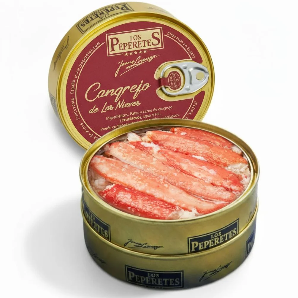 LOS PEPERETES Cangrejo de las Nieves 120 g | Marisco Gallego Gourmet | Carne de Cangrejo del Atlántico | Conserva Artesanal y Natural | Producto Premium con Sabor del Mar de Galicia
