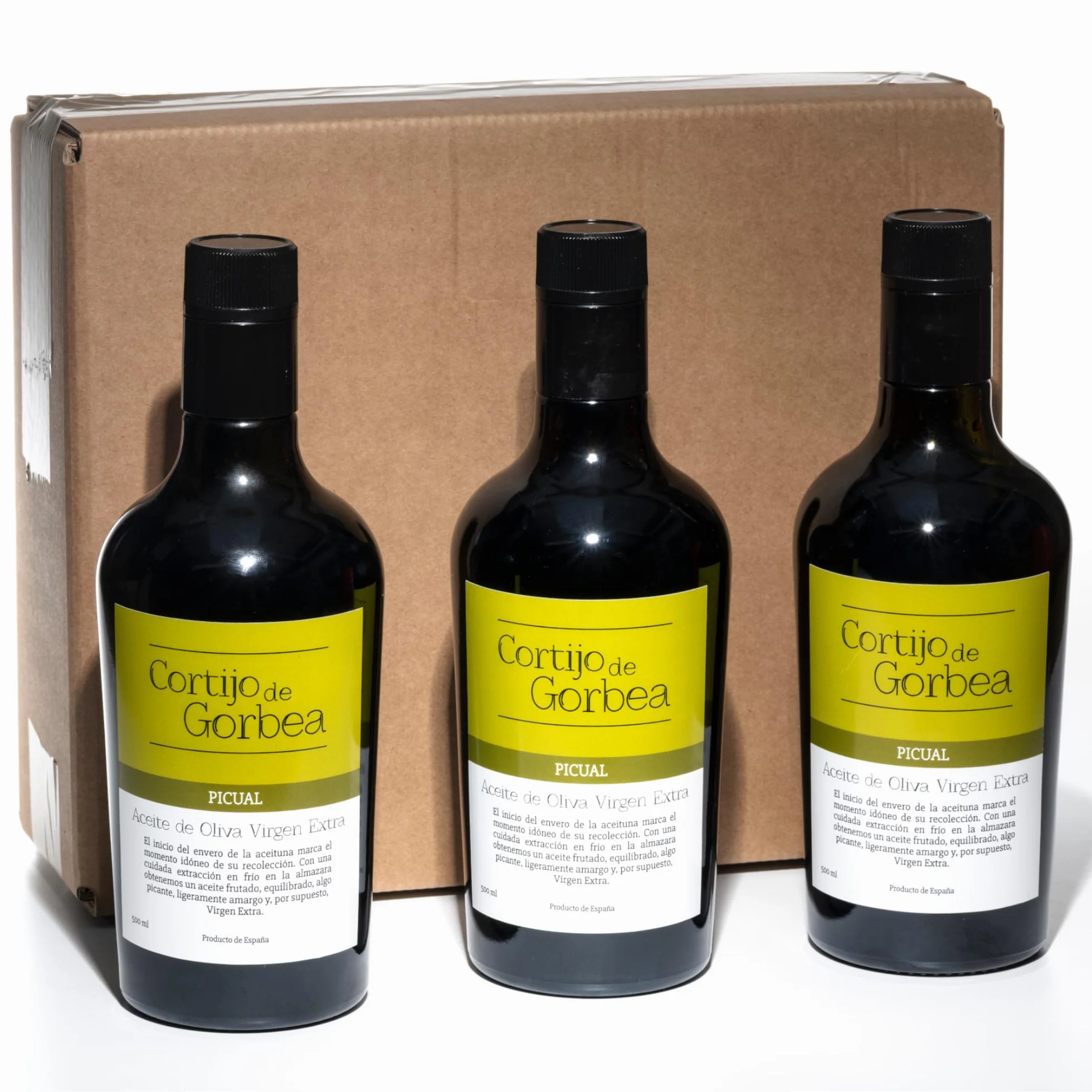 Aceite de Oliva Virgen Extra Picual Cortijo de Gorbea Pack 3 Botellas