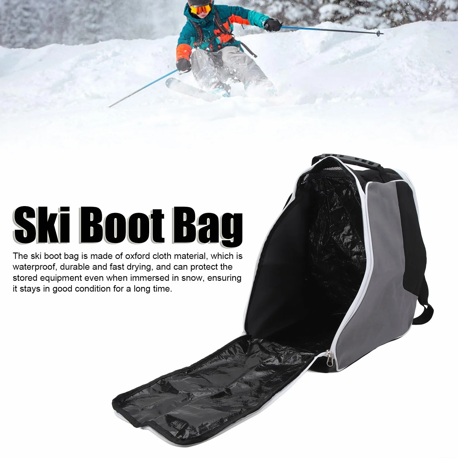 Mochila para Botas de esquí y Snowboard con Bolsa para Casco Deportes de Invierno