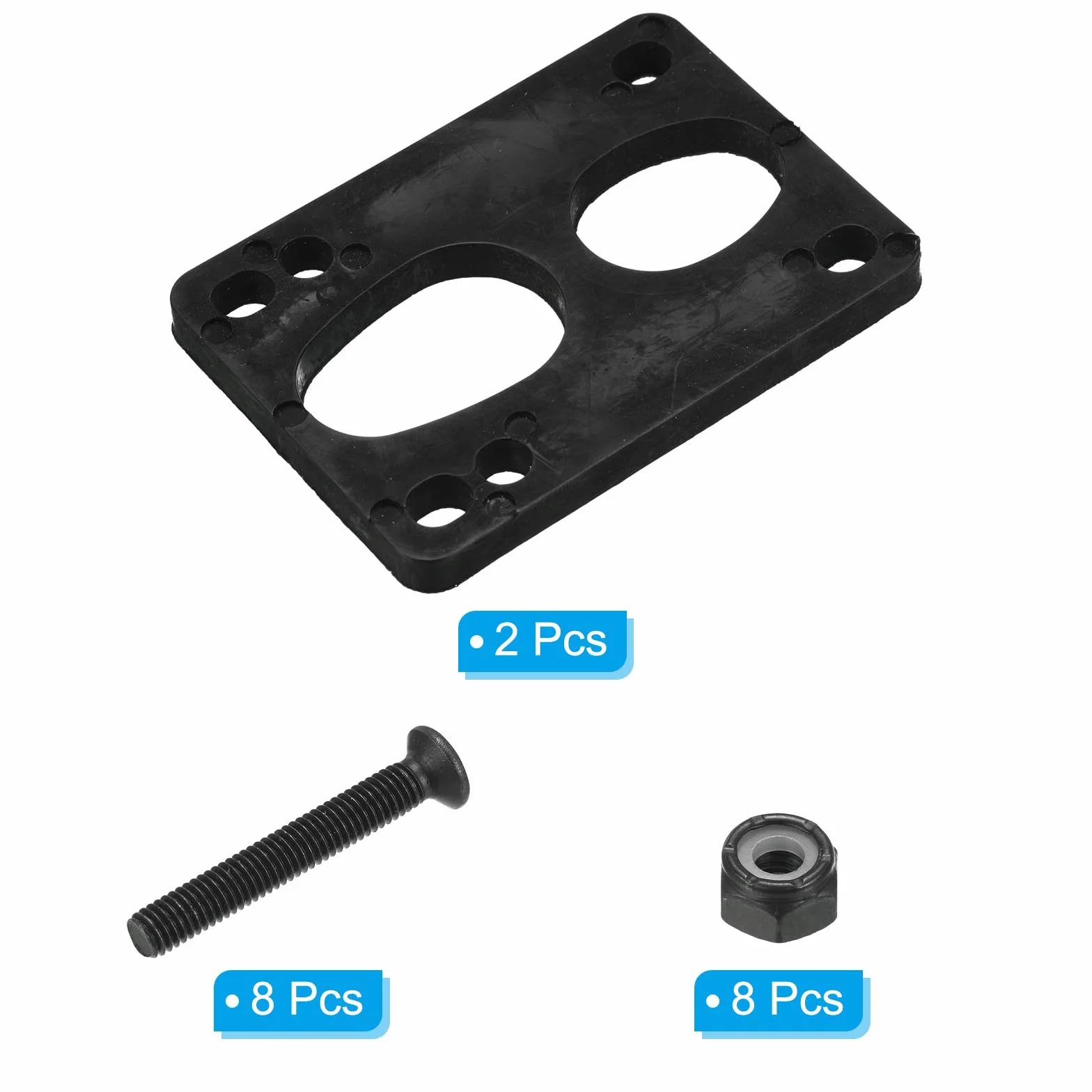 PATIKIL Patineta Almohadillas Elevadoras Juego, 2 Paquete 6mm, Negro