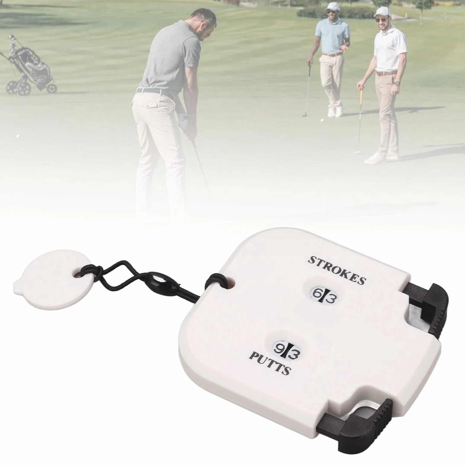 Contador Puntuación Golf Mecánico 2 Dígitos con Puesta a Cero Negro Blanco