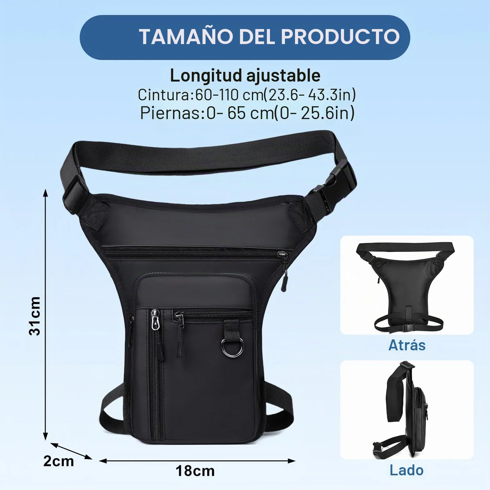Flintronic Bolsa Pierna Moto Impermeable Tactico Riñonera Deportiva Multifunción con Correas Ajustables