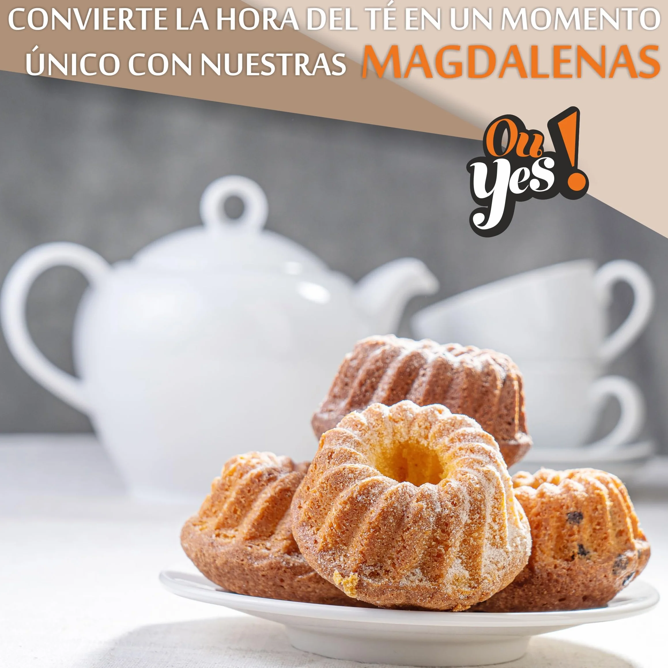 Ou Yes! 12 uds. x 51 g - magdalenas mixtas de 2 variedades - vainilla y cacao - envueltas en envoltorio individual y en paquetes listos para llevar (peso neto 612 g)