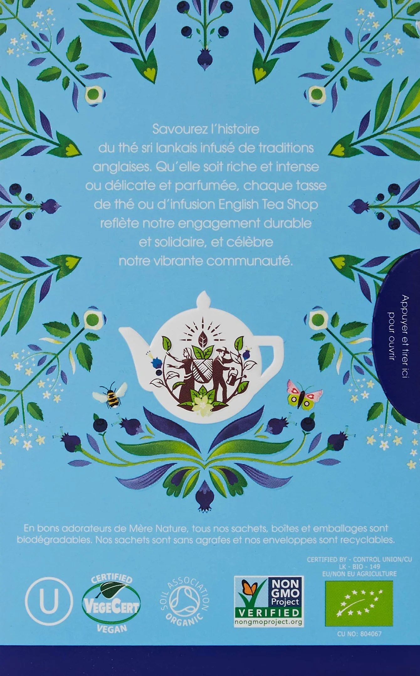 English Tea Shop Té blanco orgánico, arándanos y flores de saúco, súper té