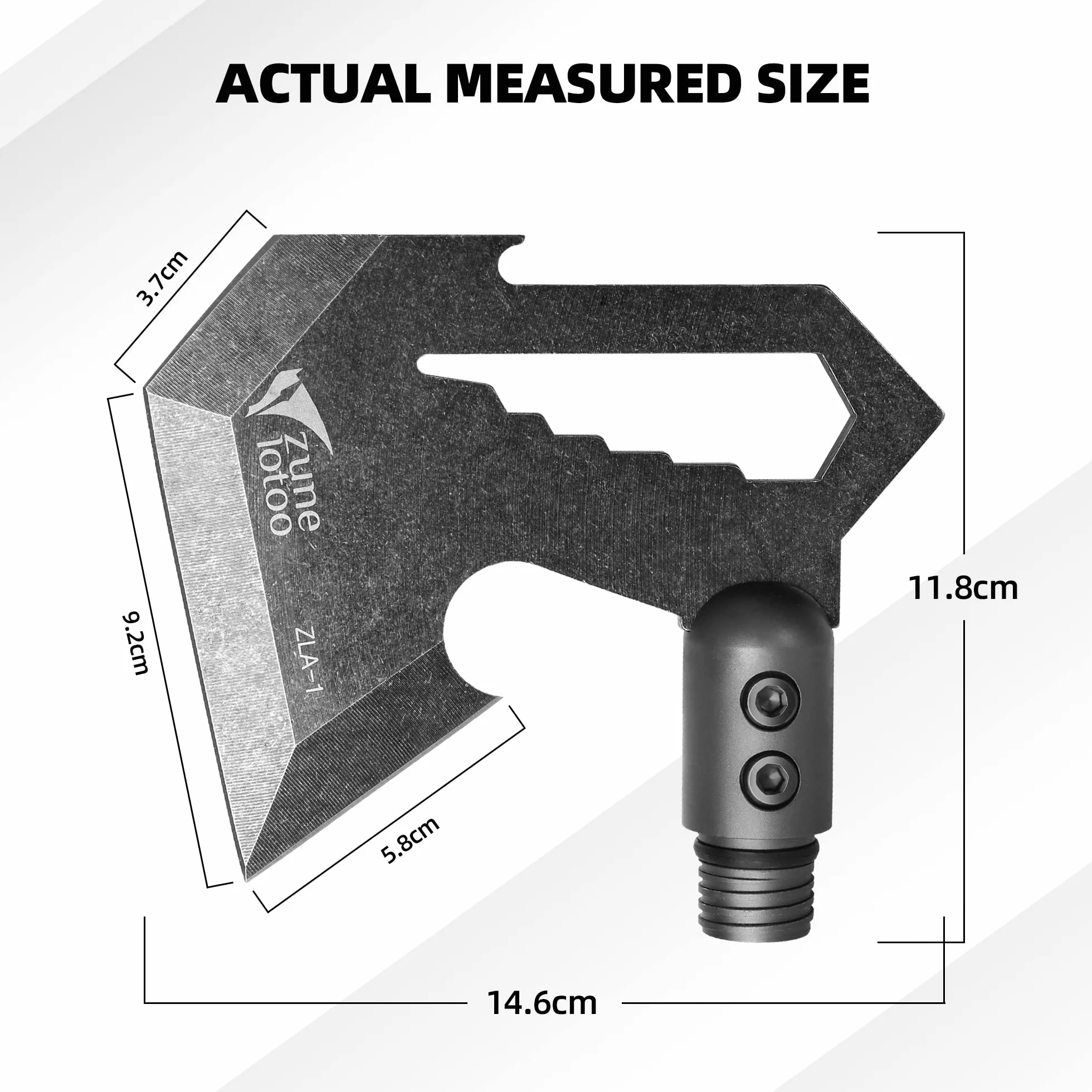 Zune Lotoo Cabeza de Hacha de Camping para Pala Plegable, Accesorio para Pala Multiuso F-A3