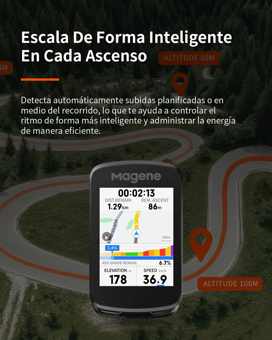 Magene C606/C606 V2 GPS Ciclocomputador, ClimbPro, Wi-Fi y Bluetooth