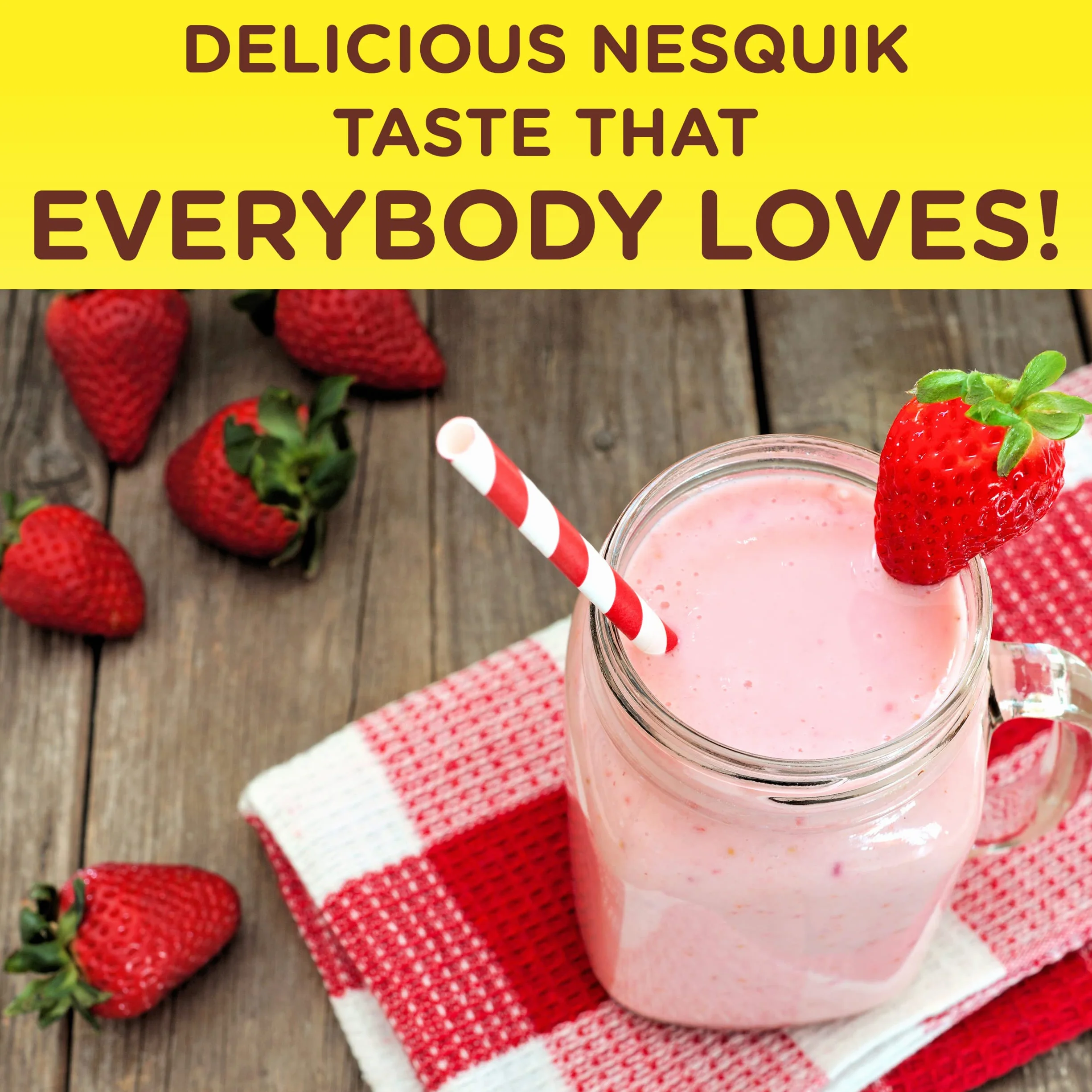 AIVEISI Nesquik Strawberry Powder Canister, 35.5 Ounce