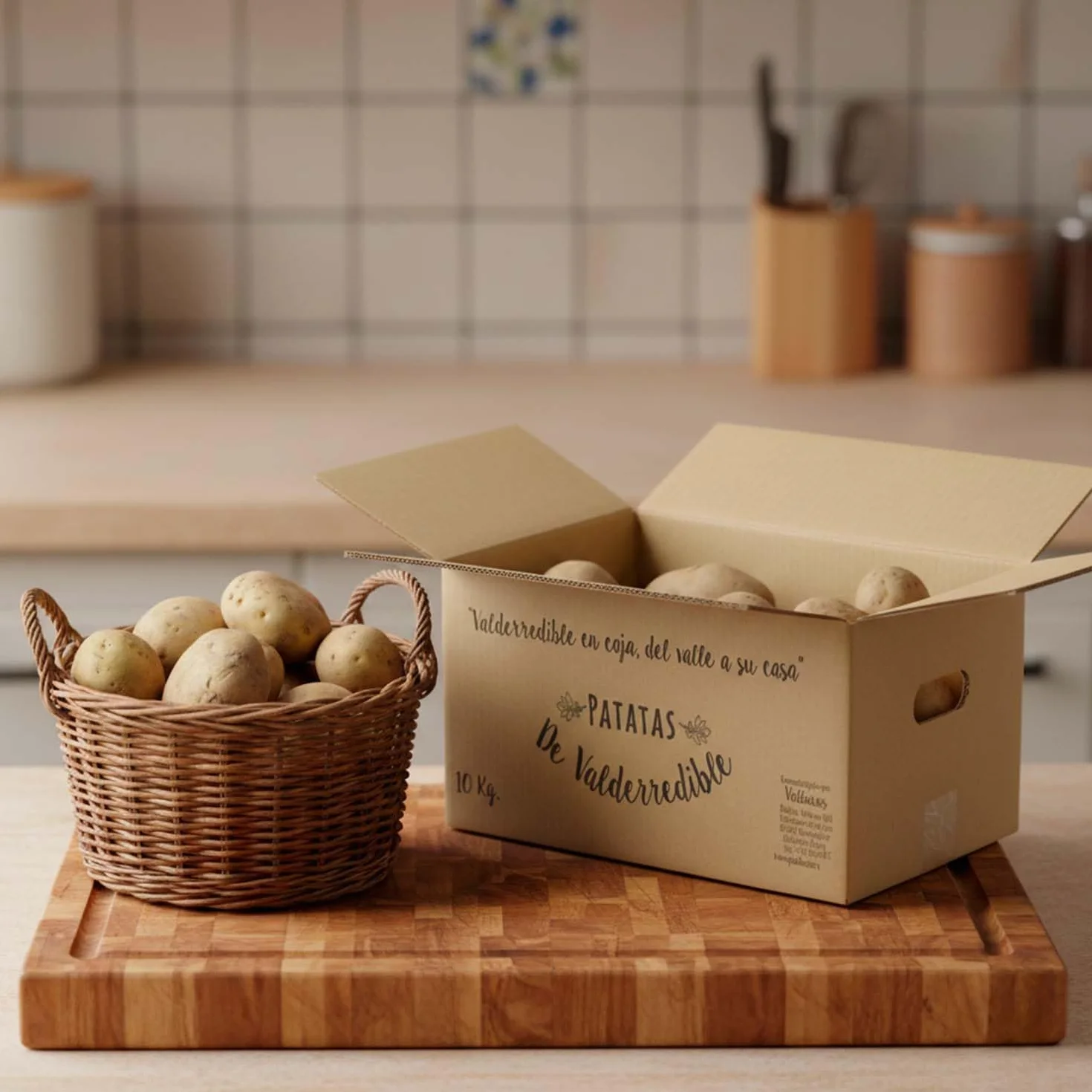 PATATAS VALLUCAS, Patata de Valderredible Agria 100% Local y Sostenible, Ideal para Freír y Cocinar, Caja Fresca de 10 kg