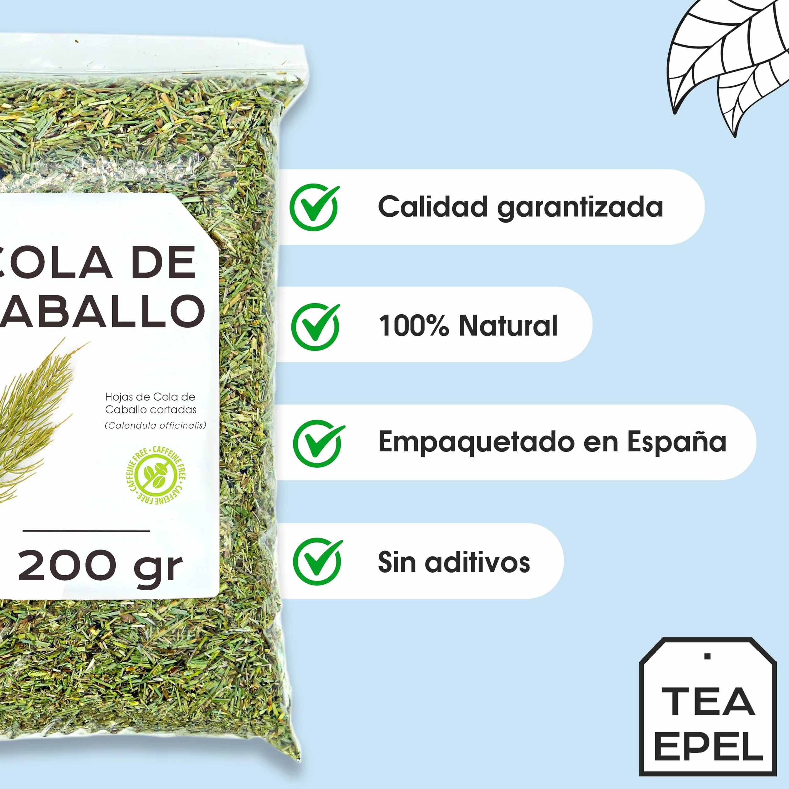 Cola de Caballo Infusión 200 gr - Té de Cola de Caballo a Granel - Propiedades Naturales - Infusiones de Hierbas