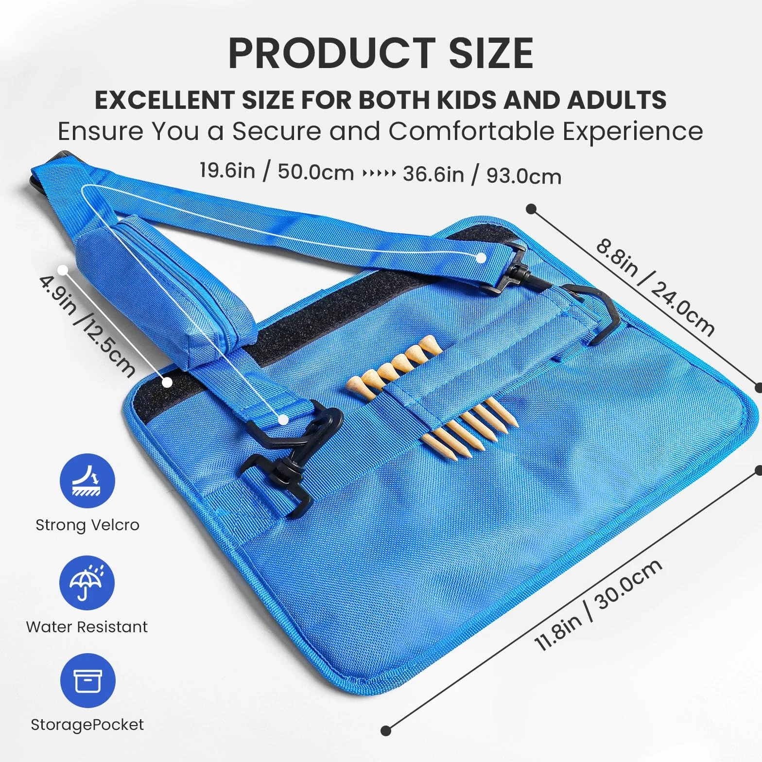 Bolsa de transporte para palos de golf ligera plegable con bolsillo y correa para el hombro