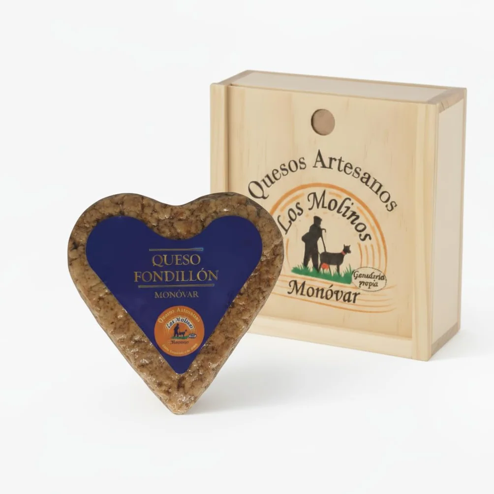 Queso Artesano Fondillón 100% de Leche de Cabra Entero 380 gr | Queso Gourmet Forma de Corazón Elaboración Tradicional y Casera con Ganadería Propia | Sabor Único y Natural (CON CAJA)
