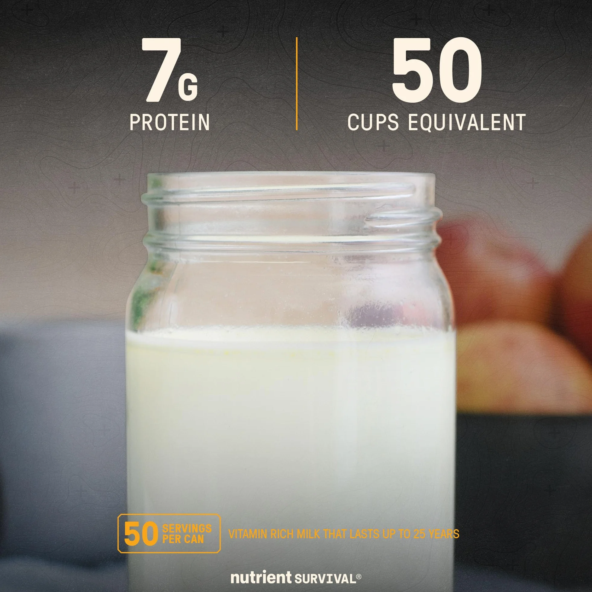 Nutrient Survival Leche en polvo con vitaminas, suministros de preparación liofilizados y suministro de alimentos de emergencia, 21 nutrientes esenciales, sin soja ni gluten, estable hasta 25 años