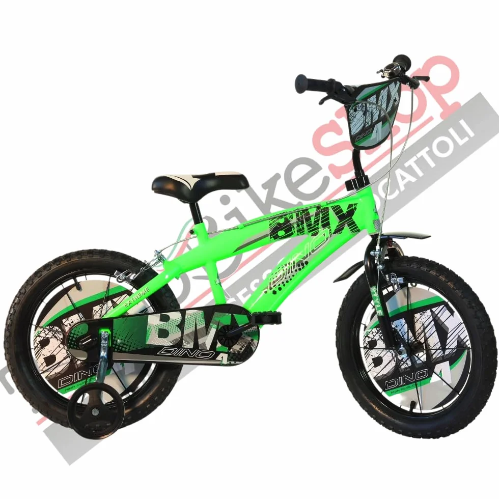 Bicicleta Niño BMX Dino Bikes 12-14-16 Pulgadas Negro/Verde