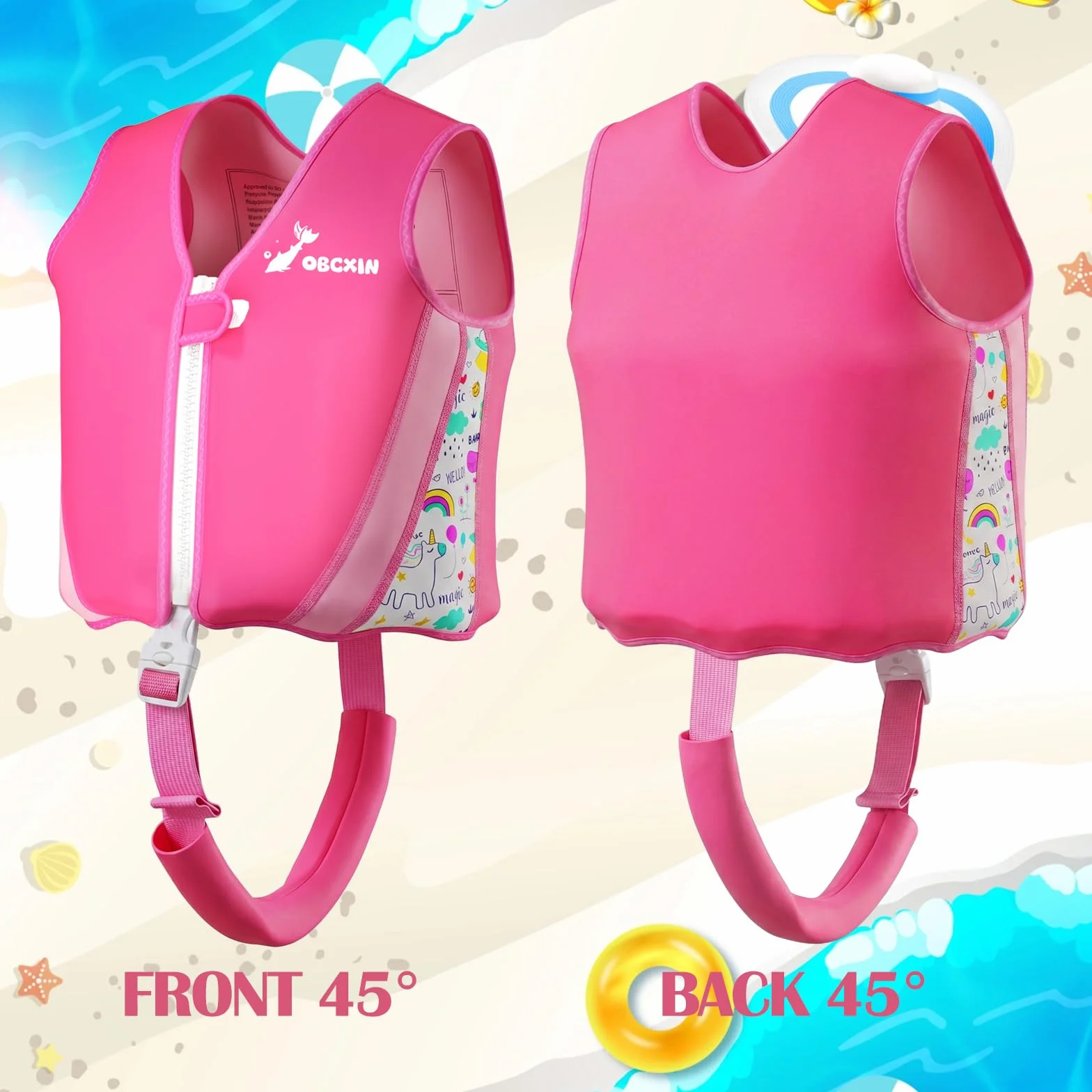 Chaleco de Natación para Niños, Flotador Ajustable, TÜV geprüft, Neopreno Suave