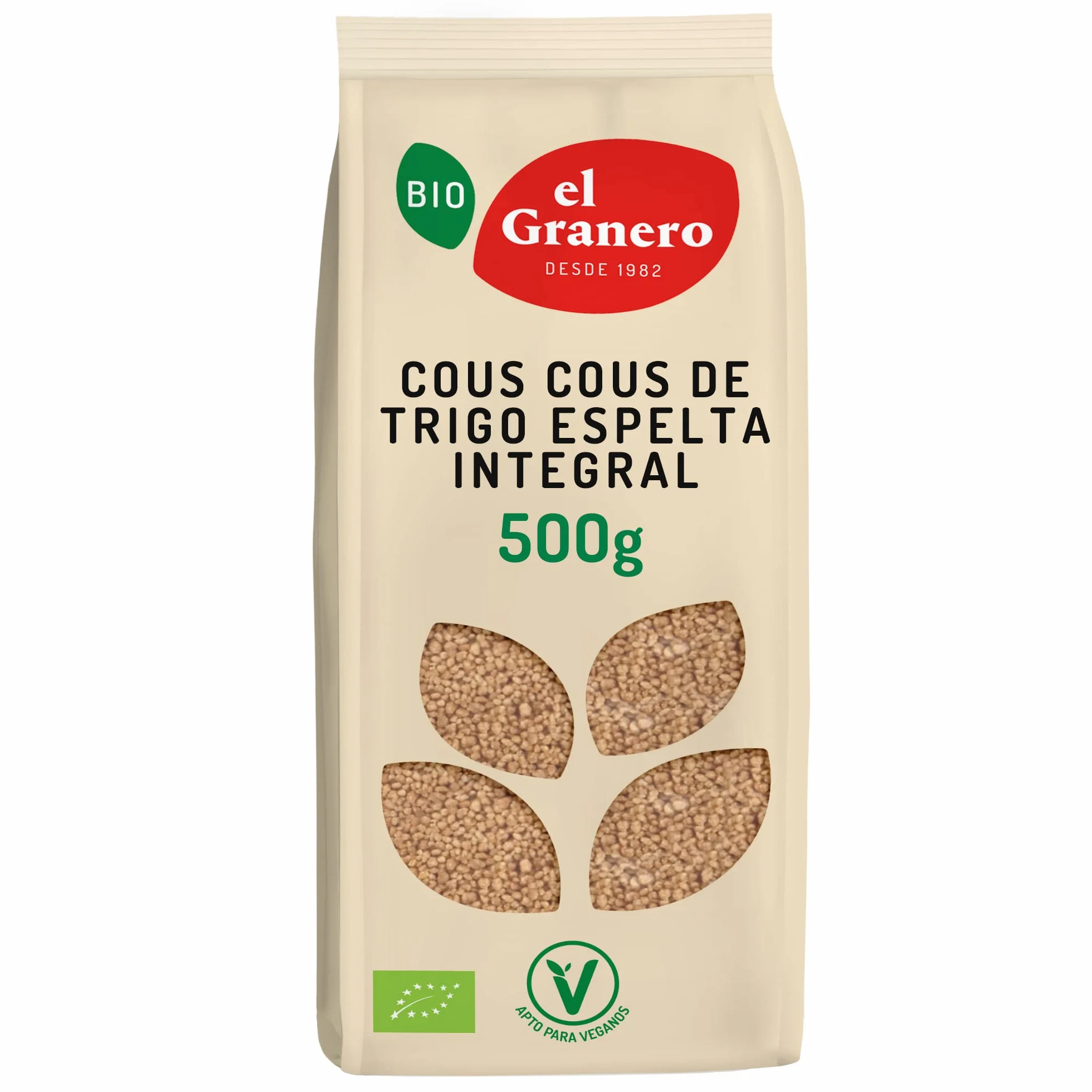 El Granero Integral - Cous Cous de Trigo Espelta Integral BIO - 500 g - Alto Contenido en Proteínas y Fibra - Bajo Índice Glucémico - Propiedades Digestivas - Apto para Veganos