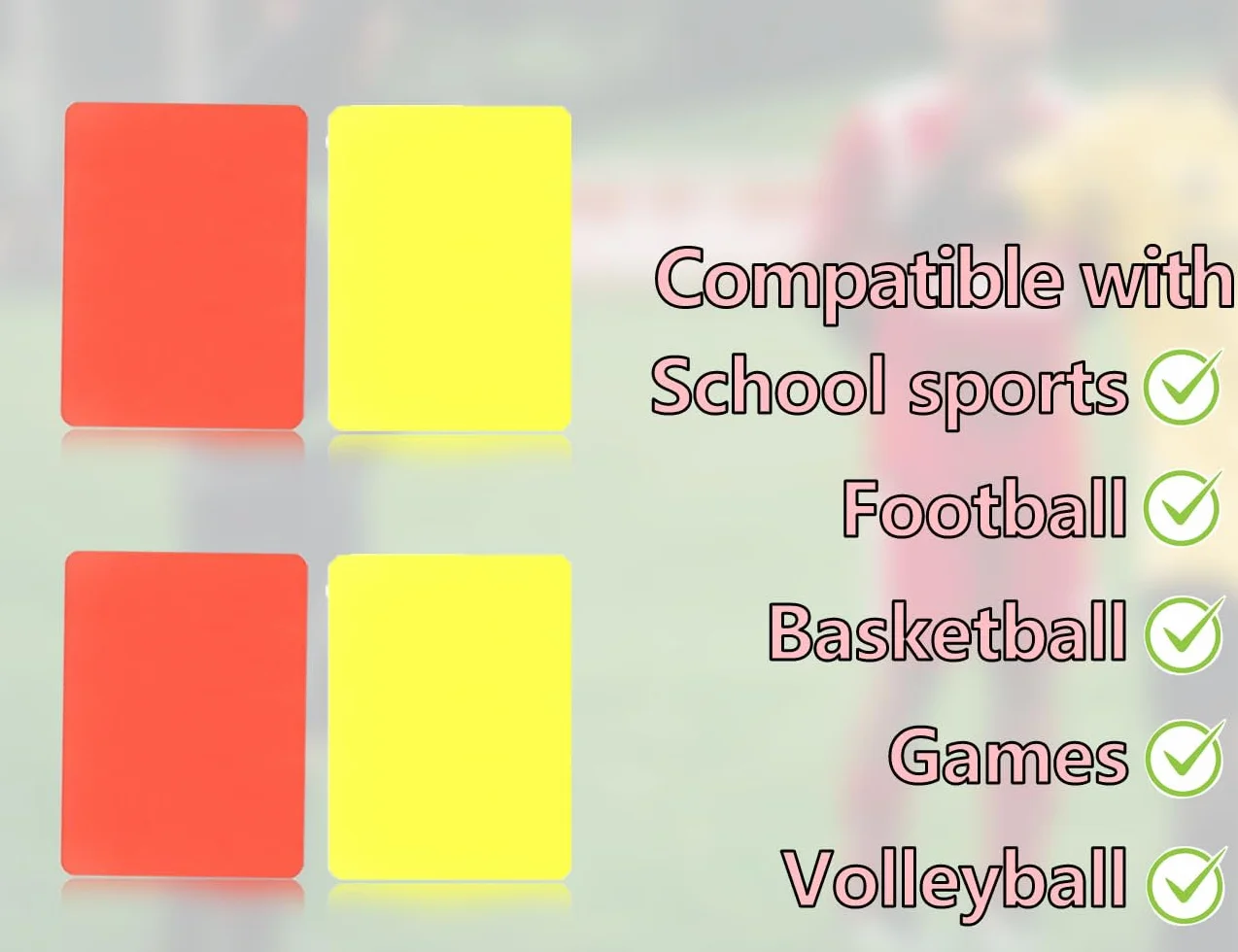 Juego de Tarjetas de Árbitro Amarilla y Roja 7,5 x 10,5 cm para Fútbol Baloncesto Deportes