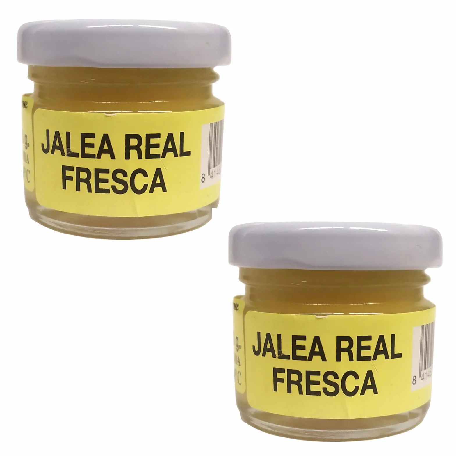 Jalea real natural, pura y fresca Española, 2 tarros de cristal con 30 gr en total son 60 gr de jalea real de abejas y 2 cucharas