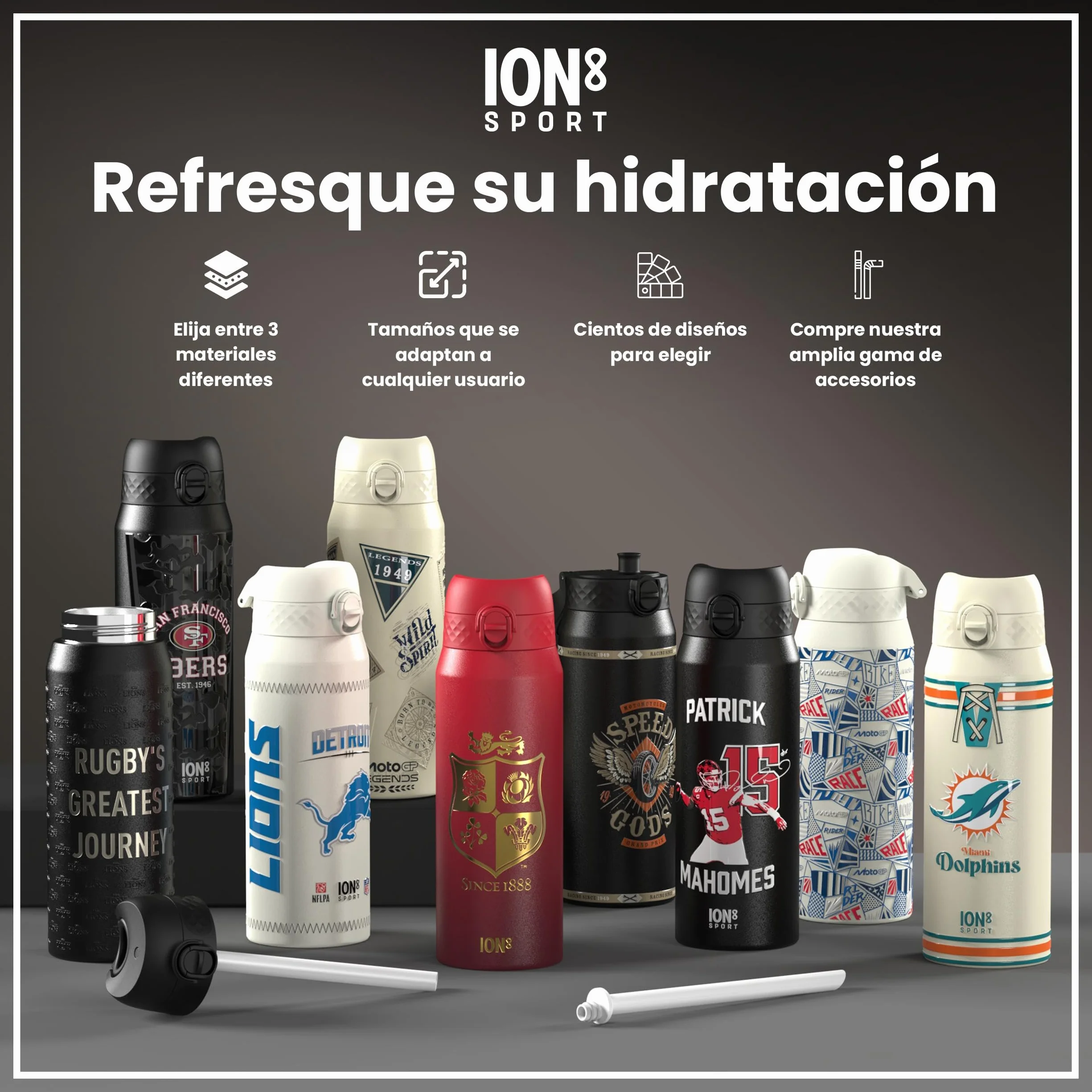 ion8 Botella Acero Inoxidable a Prueba de Fugas, Fácil de Abrir, Cerradura Segura, Asa Transporte, Lavavajillas
