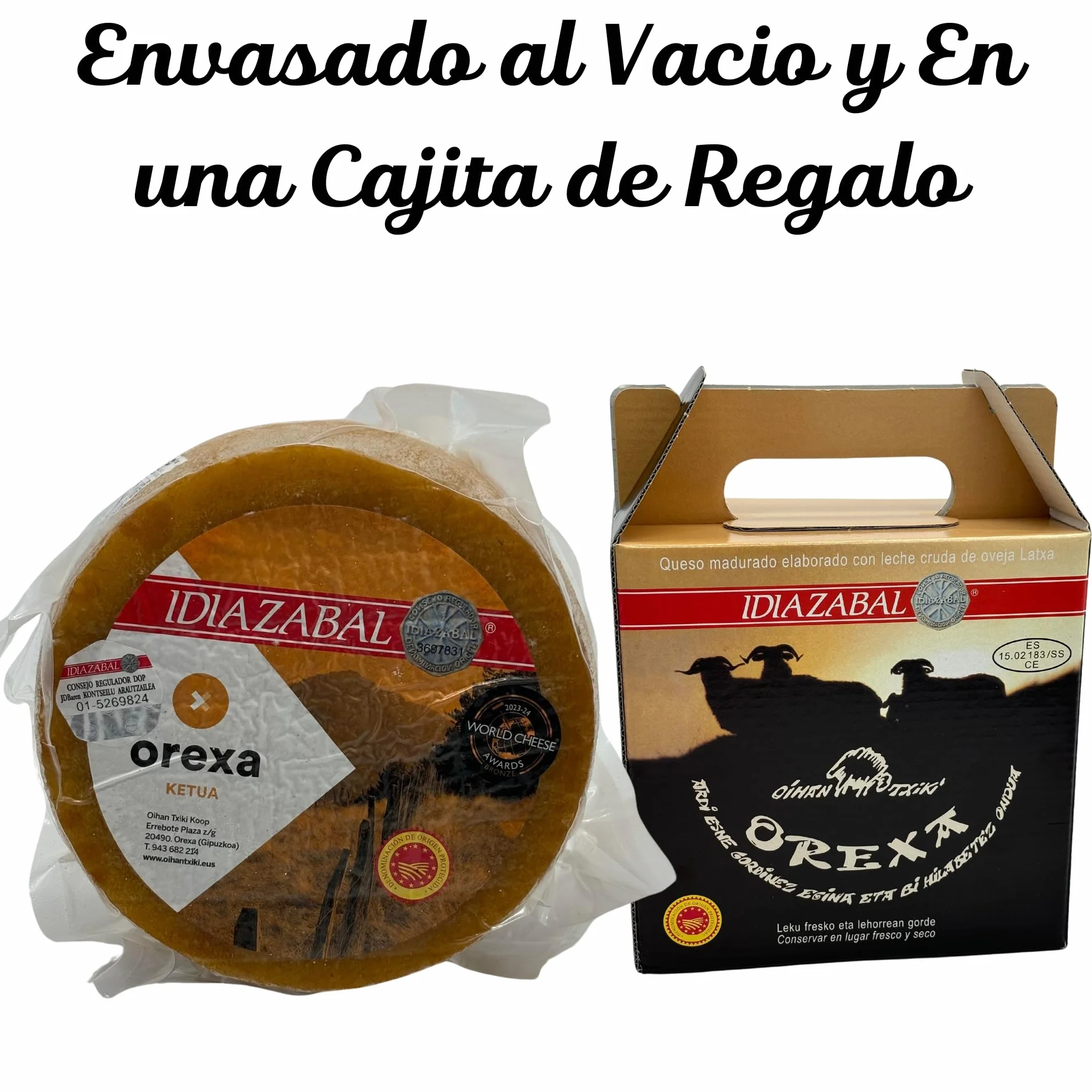 THE BASQUE gourmet, Queso Curado de Oveja D.O. Idiazabal 1,2 kg Ahumado- Empaque al Vacío, Caja Regalo - Para Foodies y Amantes Gourmet - Elaborado con Leche Cruda Oveja Latxa (1,2 Kg, Ahumado)