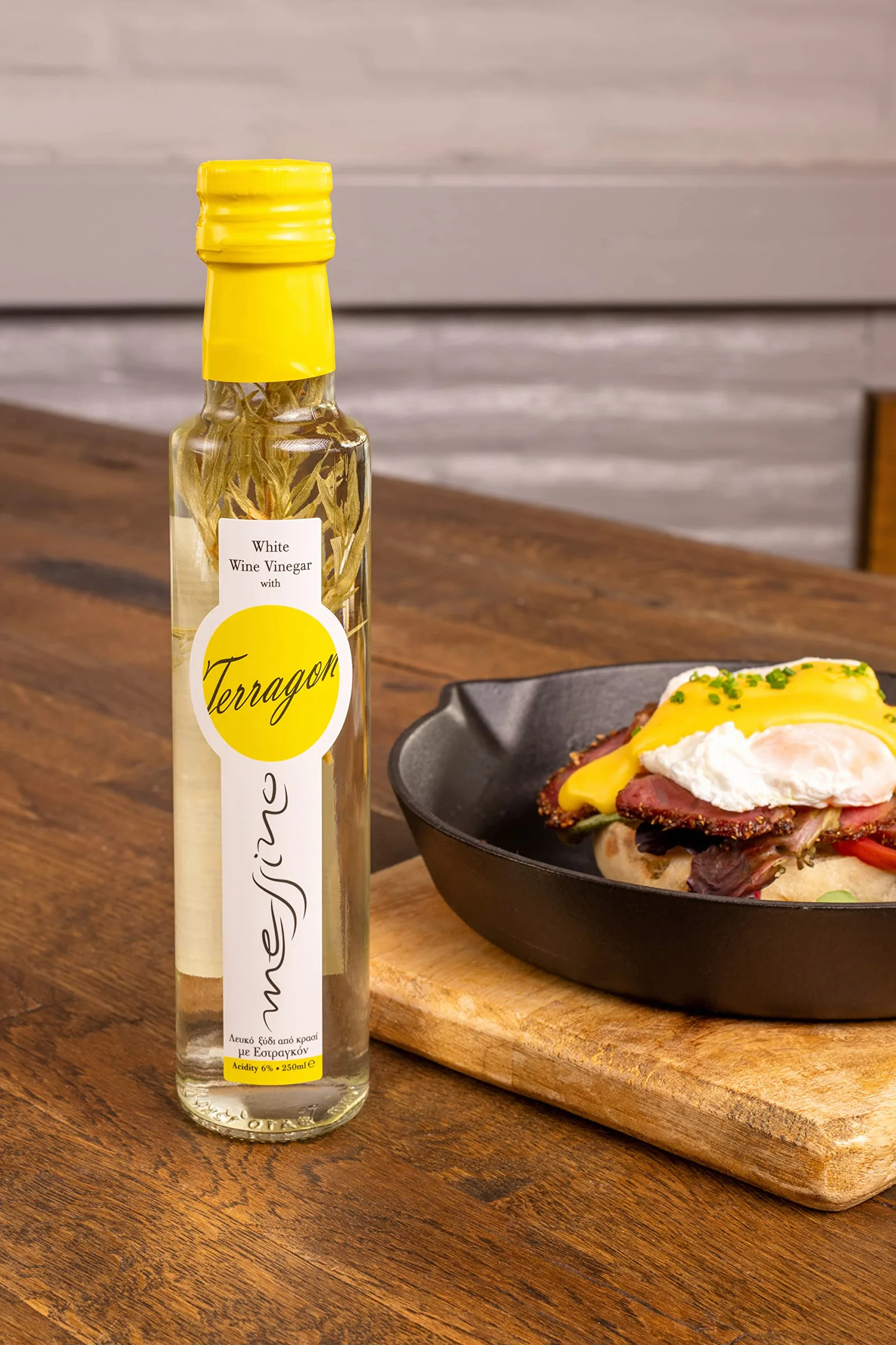 Messino Vinagre Blanco con Estragón | Pack 2 x 250 ml (Total 500 ml) | Vinagre de Vino Blanco Aromatizado con Hierbas Griegas | Sin Azúcares Añadidos, Vegano