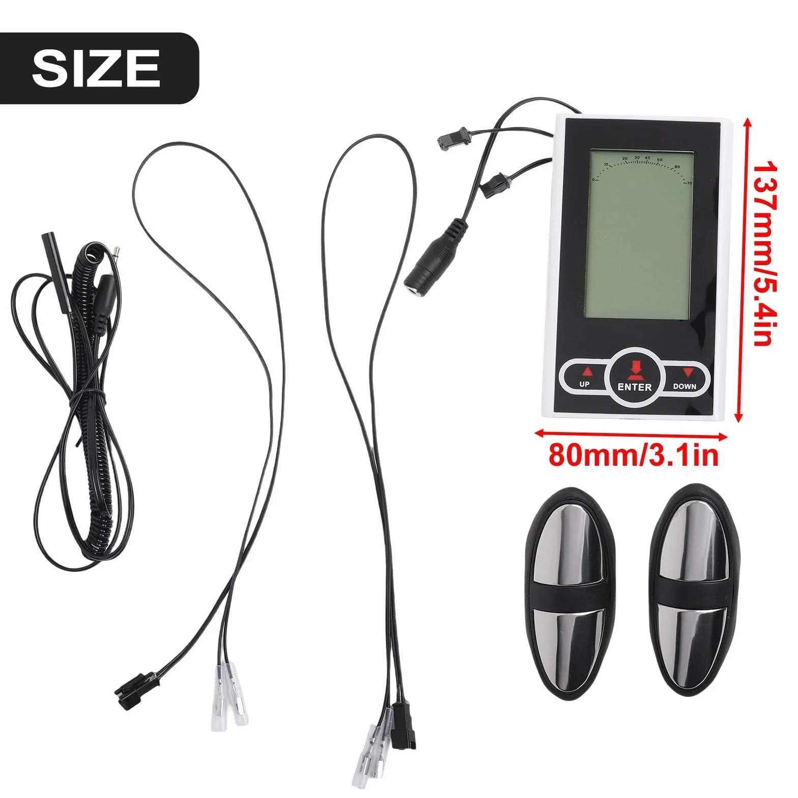 Monitor de bicicleta estática Velocímetro Pantalla con Sensor de Frecuencia Cardíaca Tiempo Velocidad Calorías Plástico Blanco