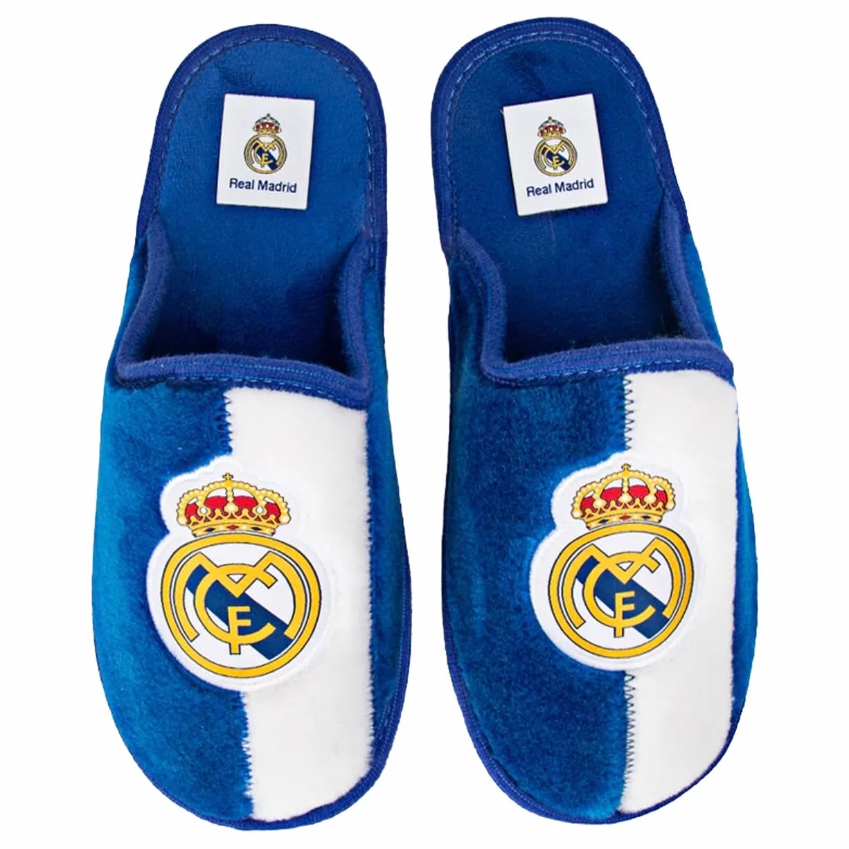 MARPEN Slippers Real Madrid CF Oficiales Temporada 24/25 Hombre Mujer Ligeras Invierno Azul Blanco Talla 42