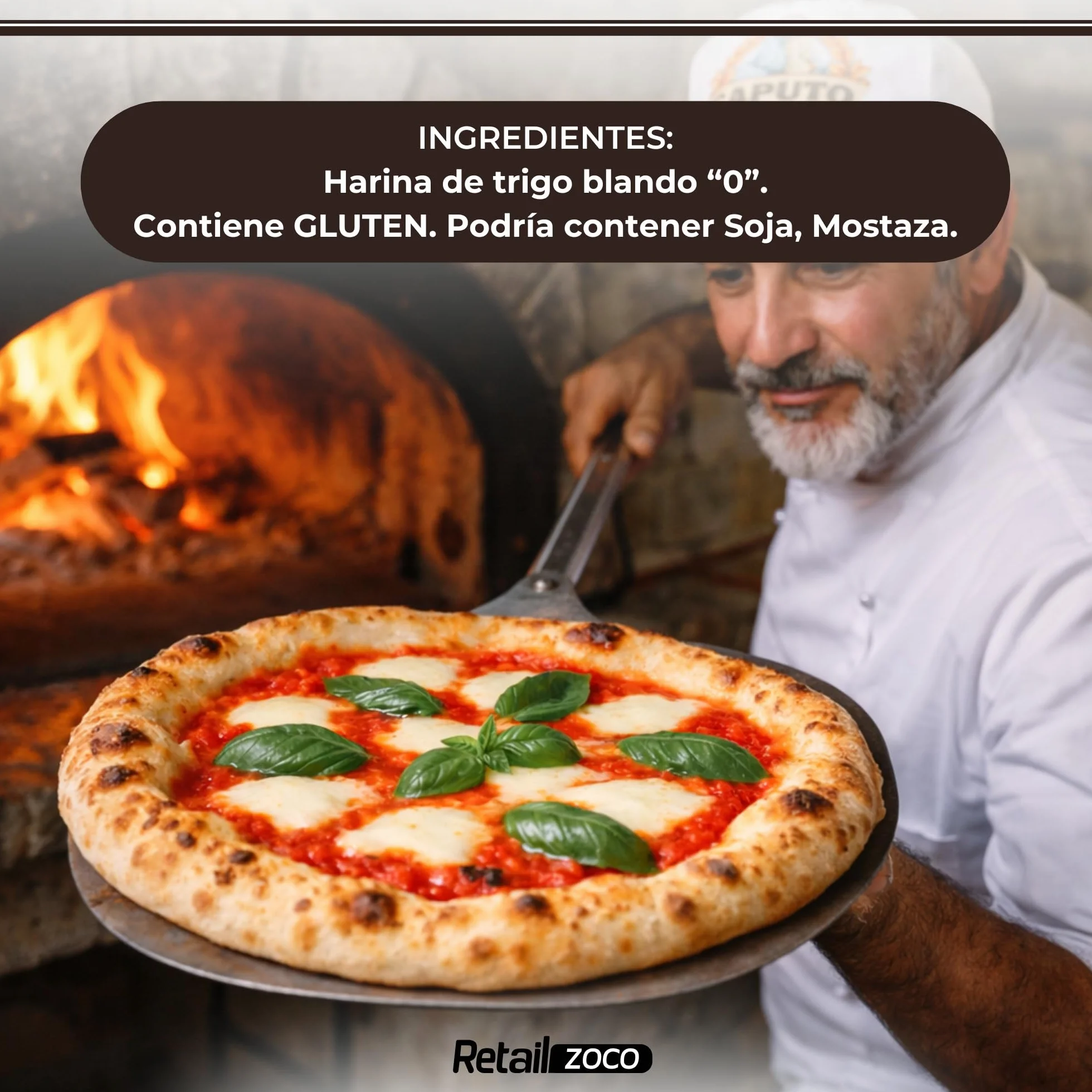 Harina Caputo Nuvola Pizzeria, Origen Italiana, ideal para masas ligeras con grandes cavidades, gran volumen, Recomendado para la clásica pizza napolitana, Tipo Harina 0, Contiene 1 unidad de 1 Kg
