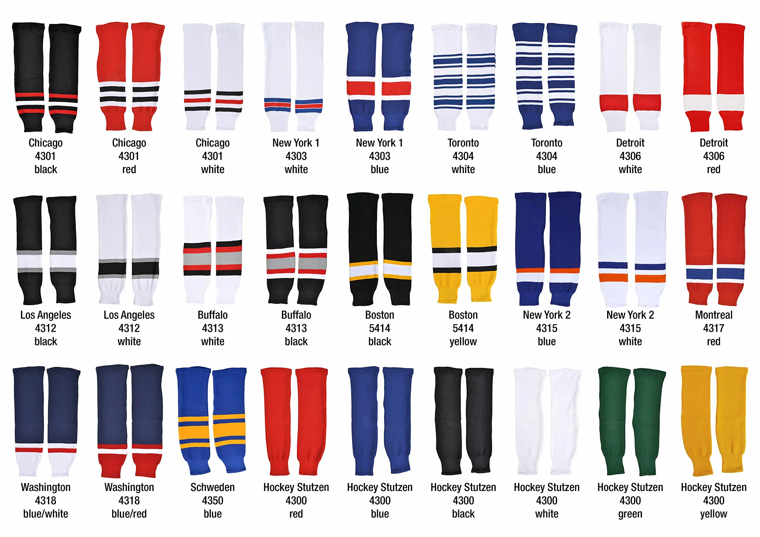 Sherwood Medias de hockey para Junior Toronto NHL Espinillera Calcetines 100% poliéster Negro Rojo Blanco Talla única